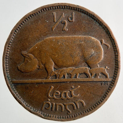 1928 Irish Half-Penny Pig Coin | Fine Collectable Grade