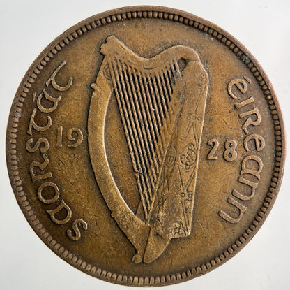 1928 Irish One Penny Coin | Fine Collectable Grade