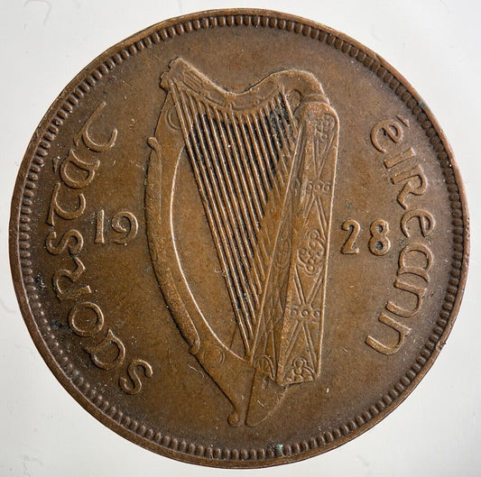 1928 Irish One Penny Coin | Fine Collectable Grade