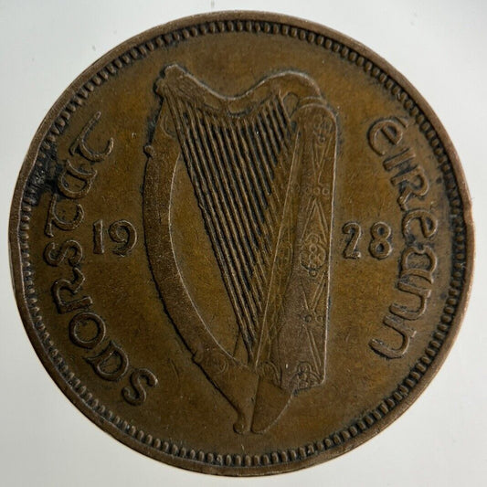 1928 Irish Half-Penny Coin | Fine Collectable Grade