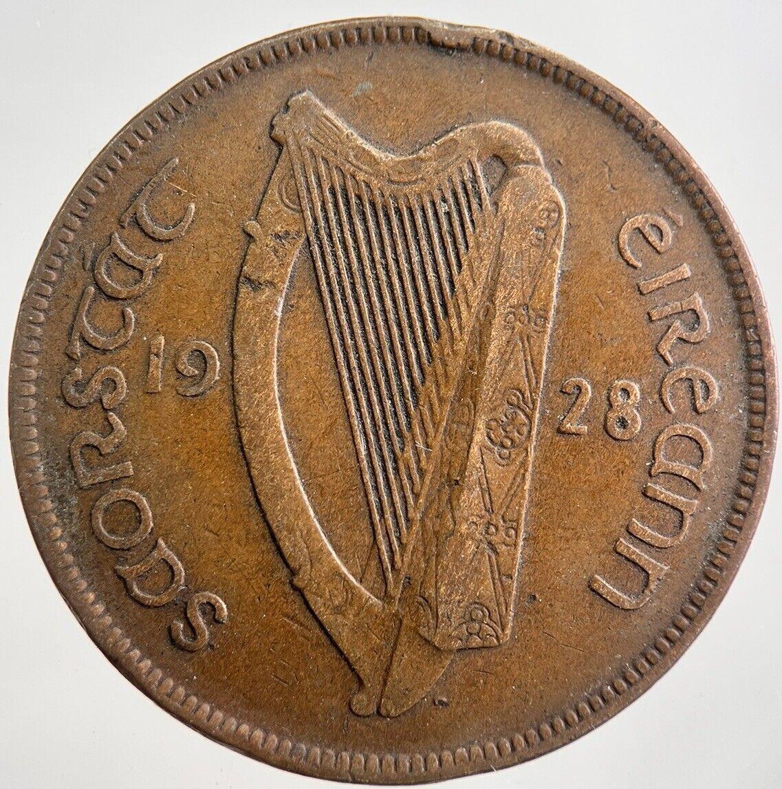 1928 Irish Penny Coin | Fine Collectable Grade | a7976