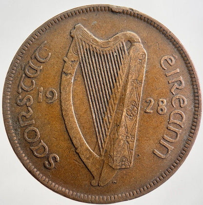 1928 Irish Penny Coin | Fine Collectable Grade | a7976