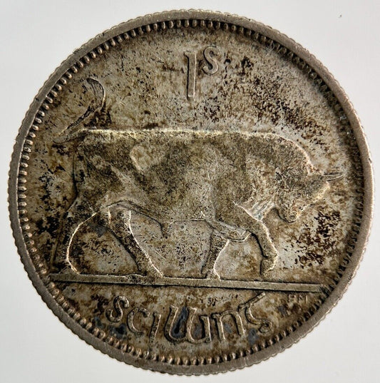 1928 Irish Shilling Bull Silver Coin | Fine Collectable Grade