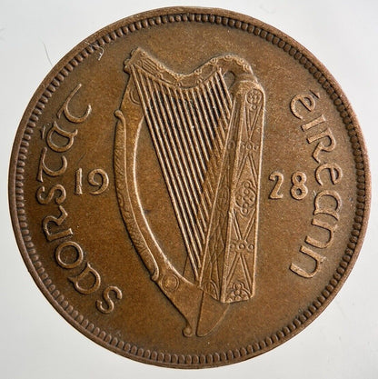 1928 Irish One Penny Coin | Very High Grade