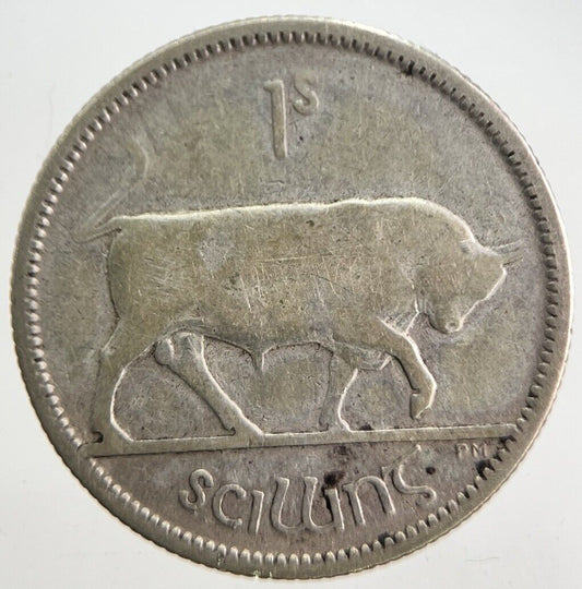1928 Irish Shilling Bull Silver Coin | Collectable Grade | a4707