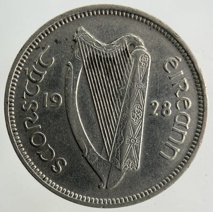 1928 Irish Threepence Coin | Fine Collectable Grade