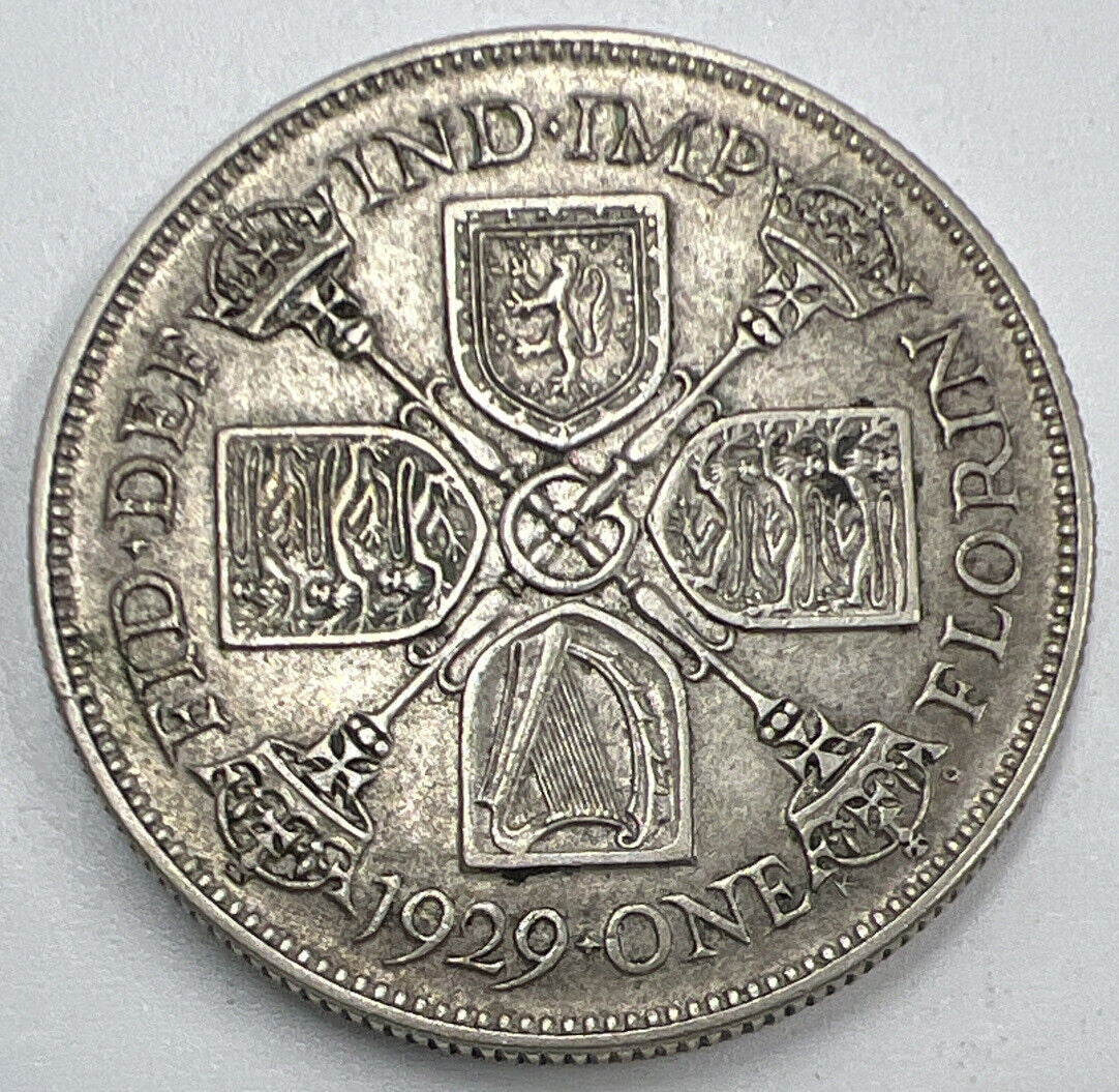 1929 George V Florin Silver Coin | Very High Grade | a1310