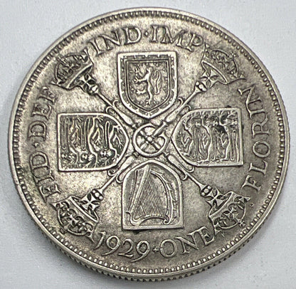1929 George V Florin Silver Coin | Very High Grade | a1310
