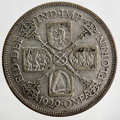1929 George V Florin Silver Coin | Fine Collectable Grade