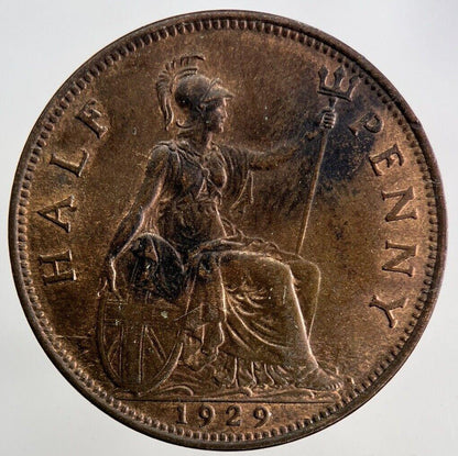 1929 George V Half-Penny Coin | Very High Grade