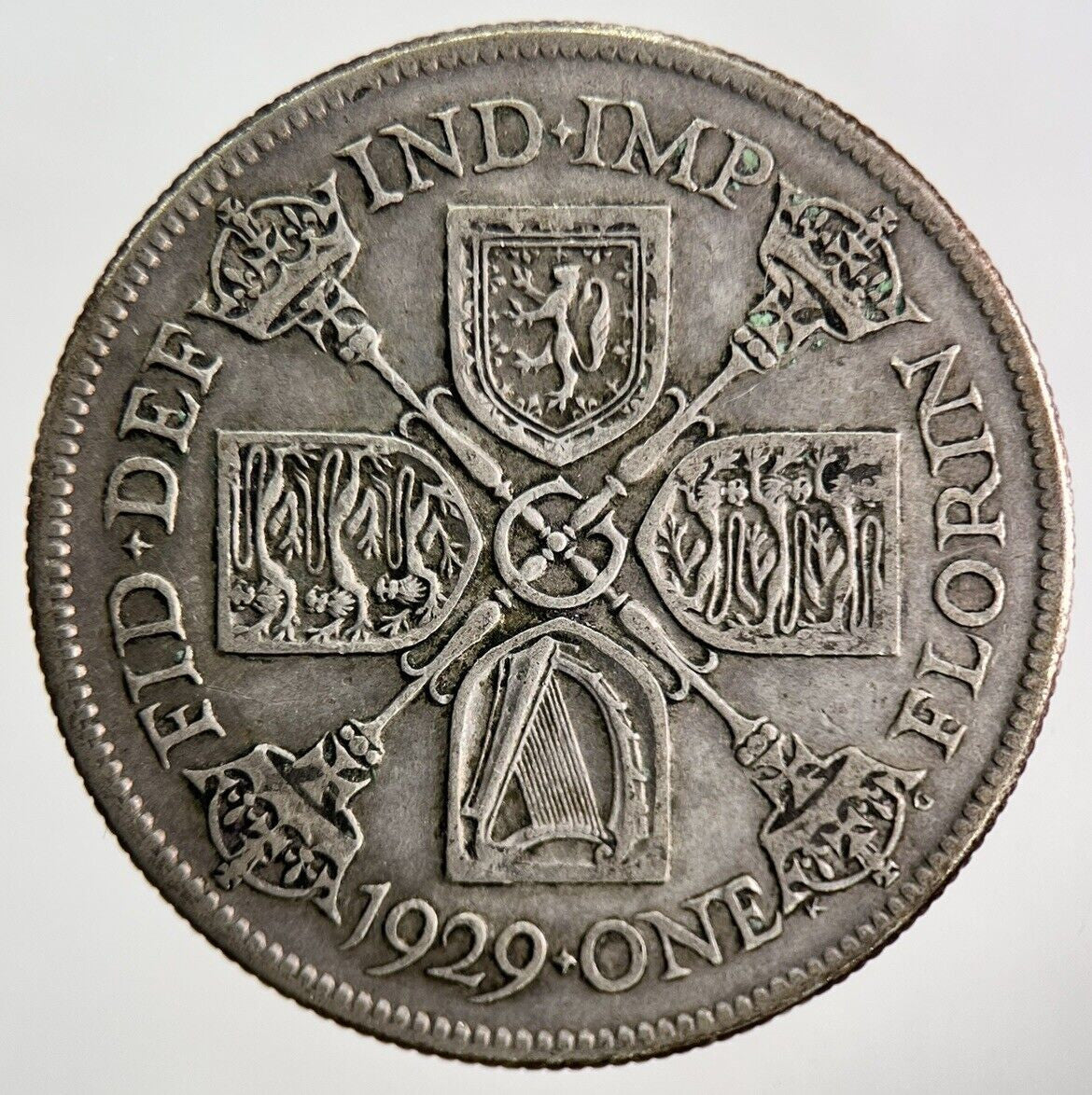 1929 George V Silver Florin Coin | Fine Collectable Grade
