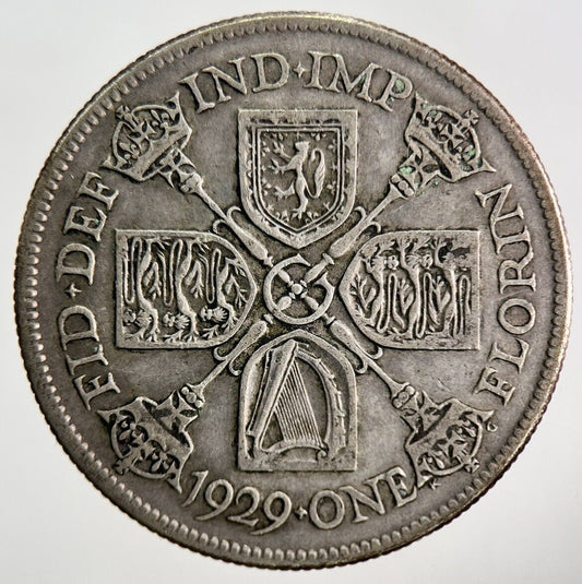 1929 George V Silver Florin Coin | Fine Collectable Grade