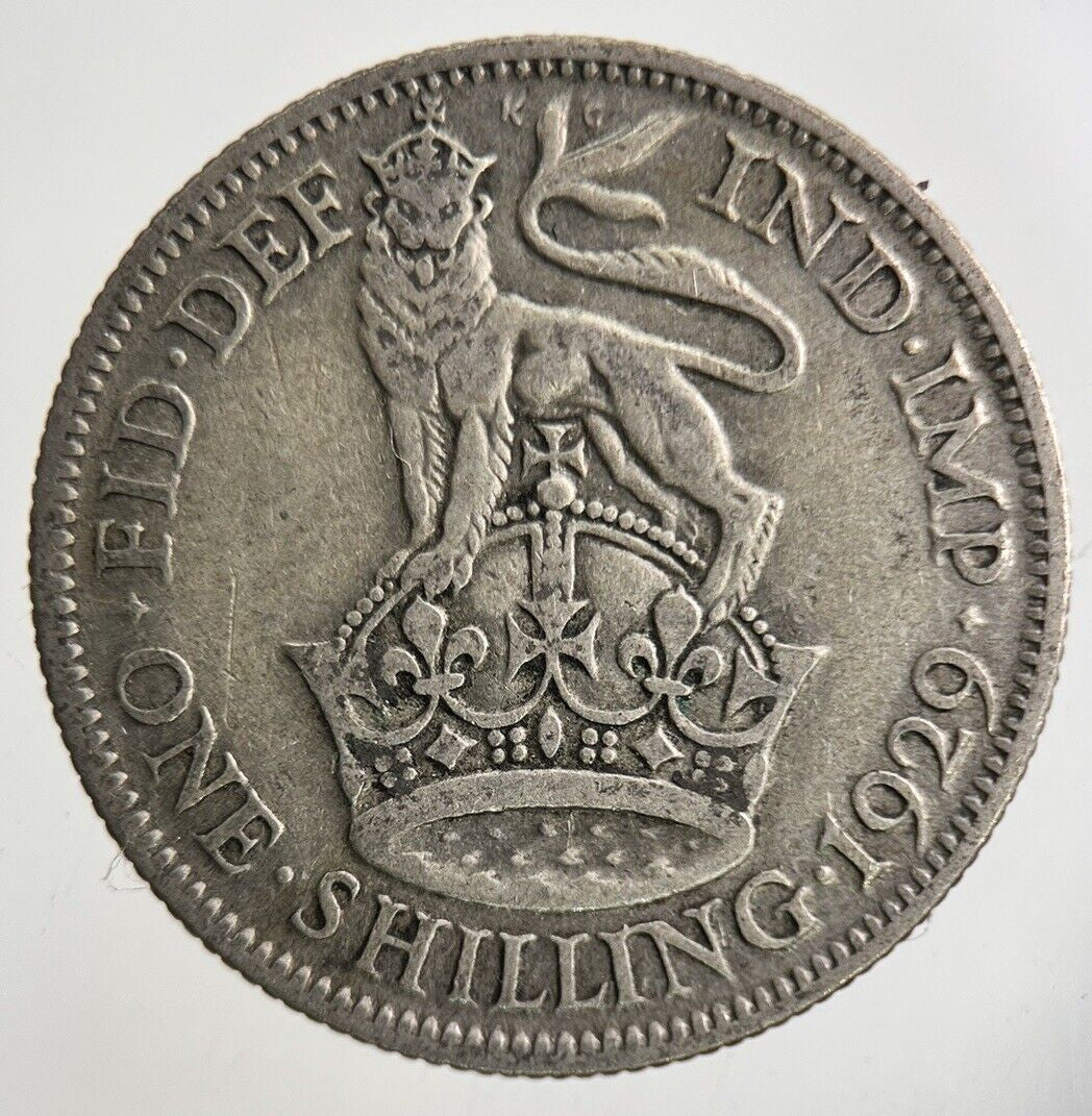 1929 George V Shilling Silver Coin | Fine Collectable Grade