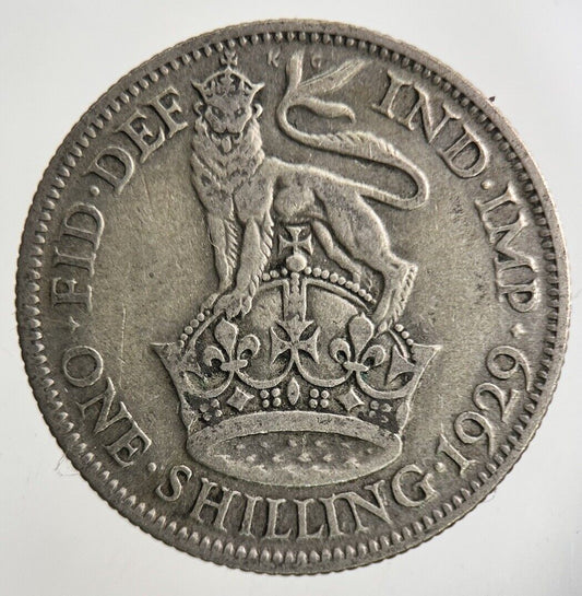 1929 George V Shilling Silver Coin | Fine Collectable Grade