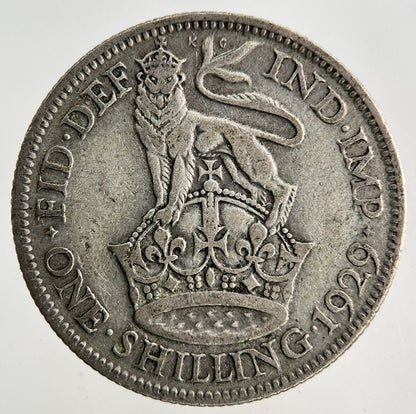 1929 George V Shilling Silver Coin | Fine Collectable Grade
