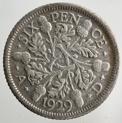 1929 George V Sixpence Silver Coin | Fine Collectable Grade