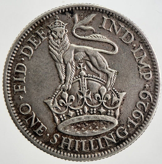 1929 George V Shilling Silver Coin | Fine Collectable Grade | a5545