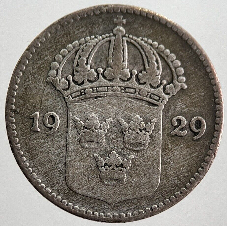 1929 Sweden 10 Ore Silver Coin | Collectable Grade | a7829