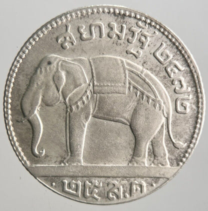 1929 Thailand Thai 25 Satang Rama VII Silver Coin | Very High Grade