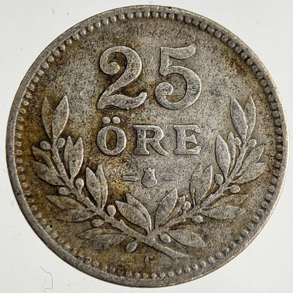 1929 Sweden 25 Ore Silver Coin | Collectable Grade | a8765