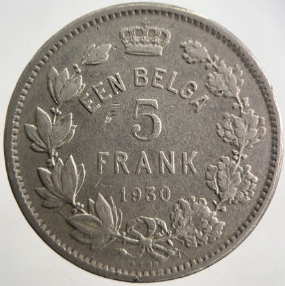 1930 Belgium 5 Francs Coin | Collectable Grade | a7617