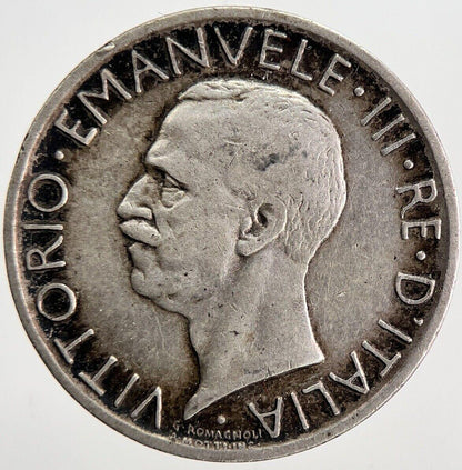 1929 Italy 5 Lira Silver Coin | Fine Collectable Grade | a6221