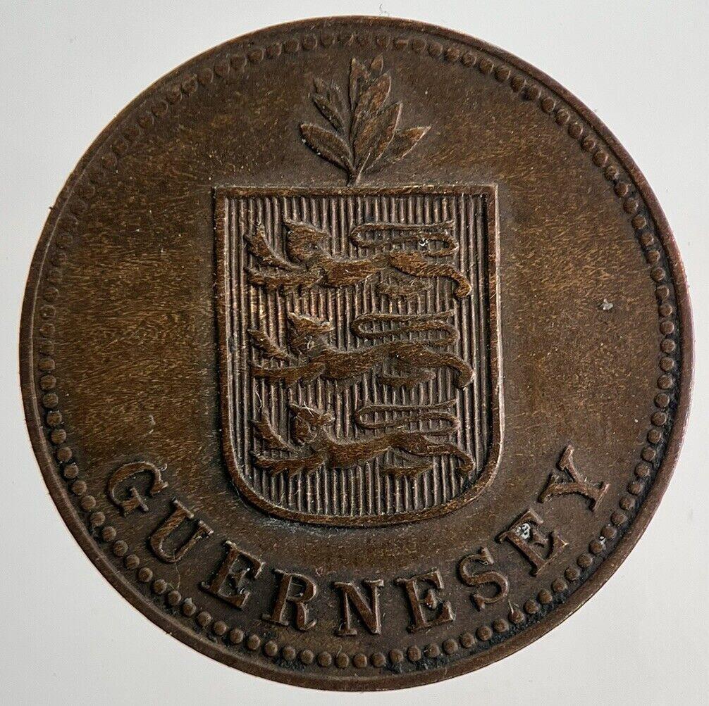 1929 Guernsey 2 Doubles Coin | Fine Collectable Grade | a8874