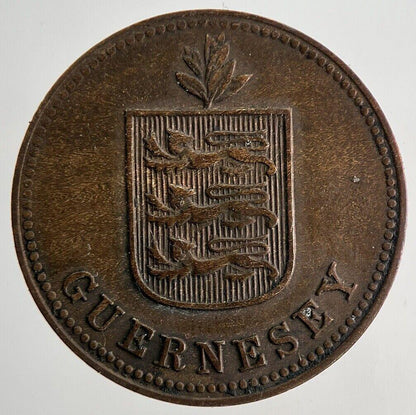 1929 Guernsey 2 Doubles Coin | Fine Collectable Grade | a8874