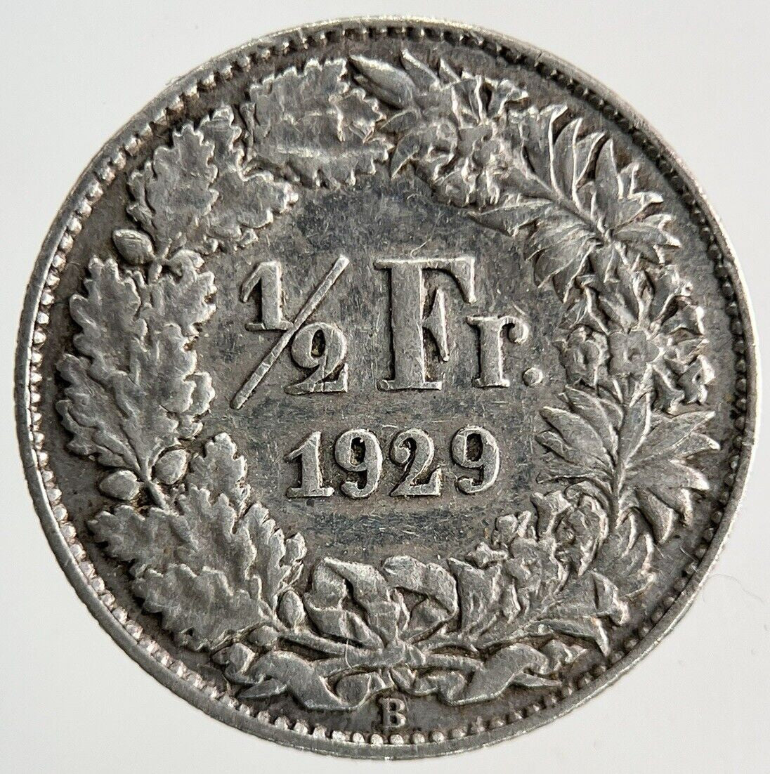 1929 Switzerland Swiss 1/2 Half Franc Silver Coin | Fine Collectable Grade