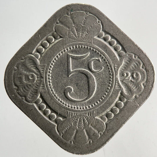 1929 Netherlands 5 Cent Coin | Fine Collectable Grade