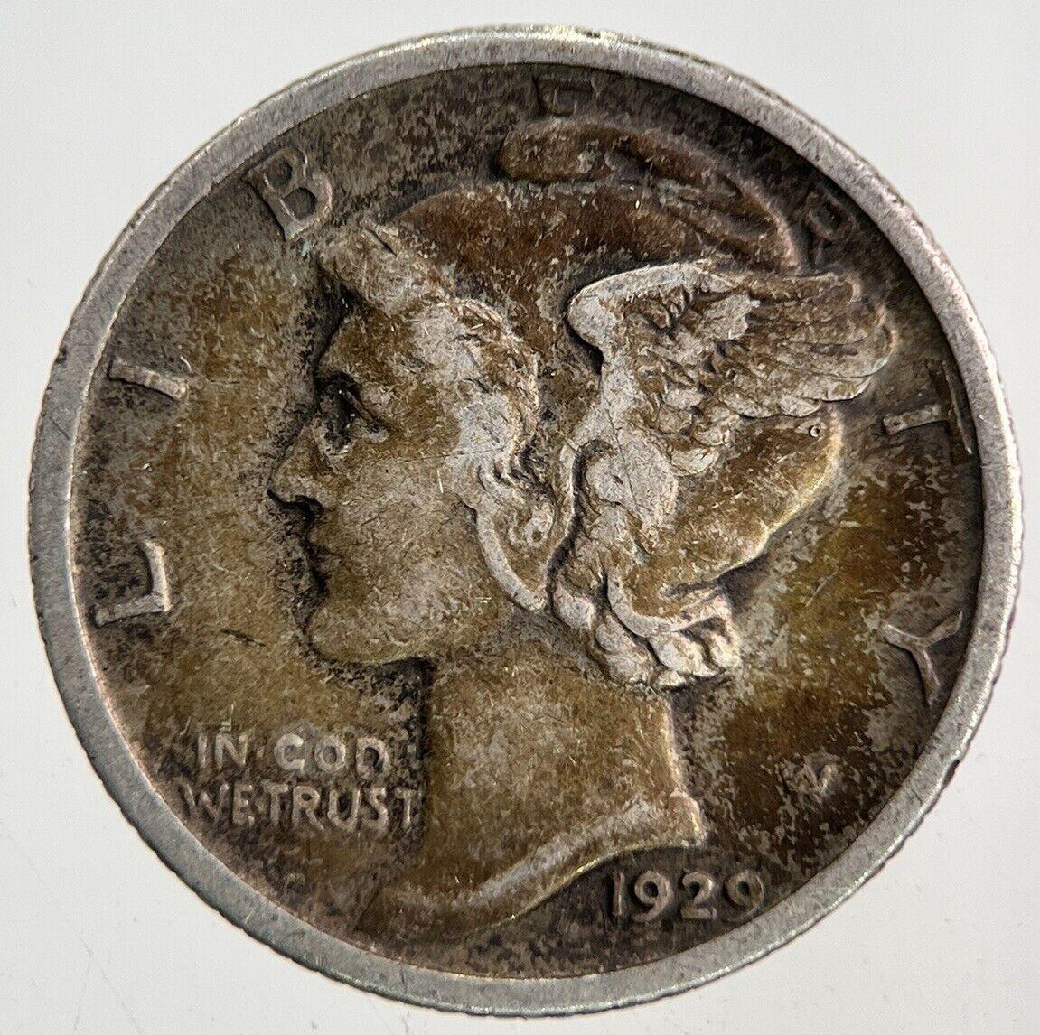 1929 US USA Mercury Dime Silver Coin | Fine Collectable Grade