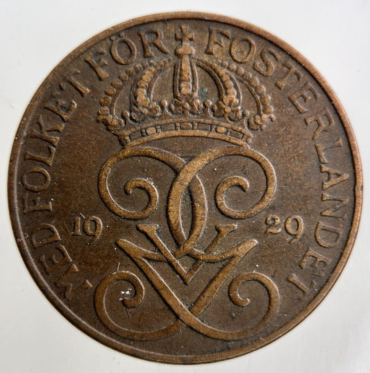 1929 Sweden 5 Ore Coin | Fine Collectable Grade