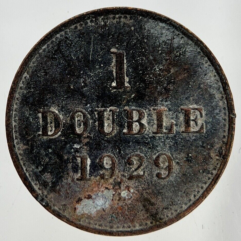 1929 Guernsey 1 Double Coin | Fine Collectable Grade