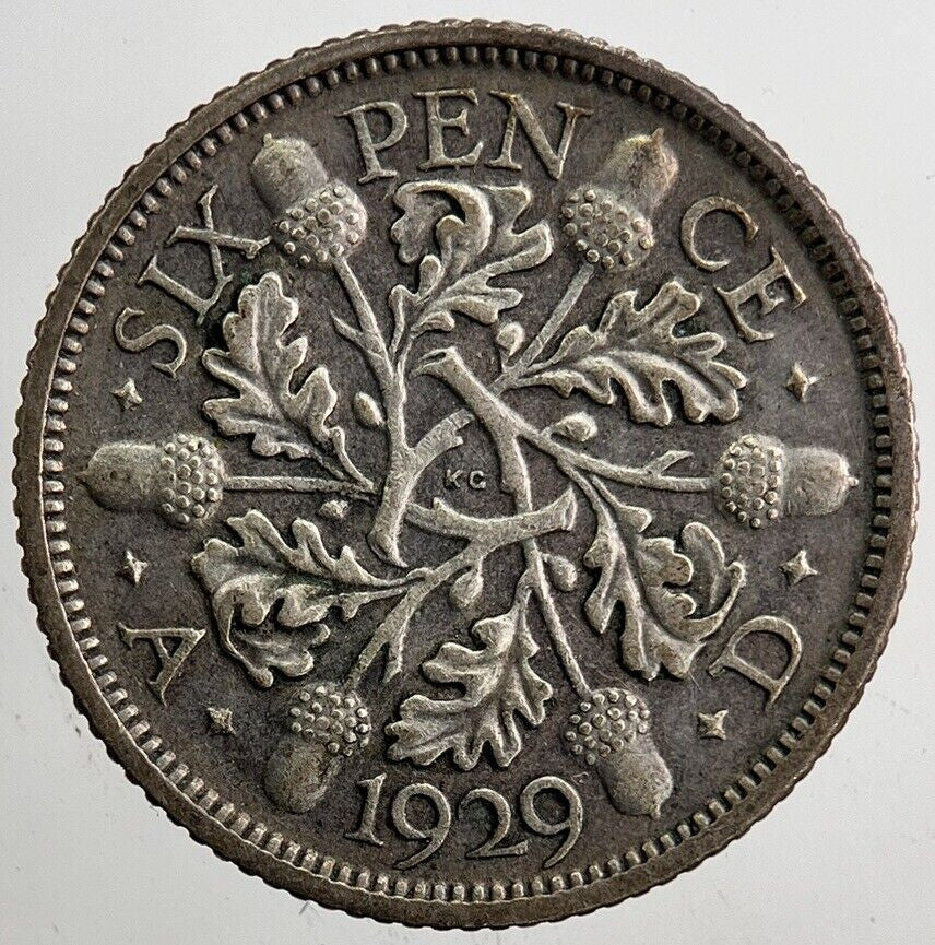 1929 George V Sixpence Silver Coin | Very High Grade | a5440