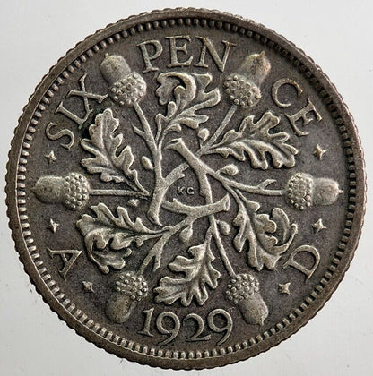 1929 George V Sixpence Silver Coin | Very High Grade | a5440