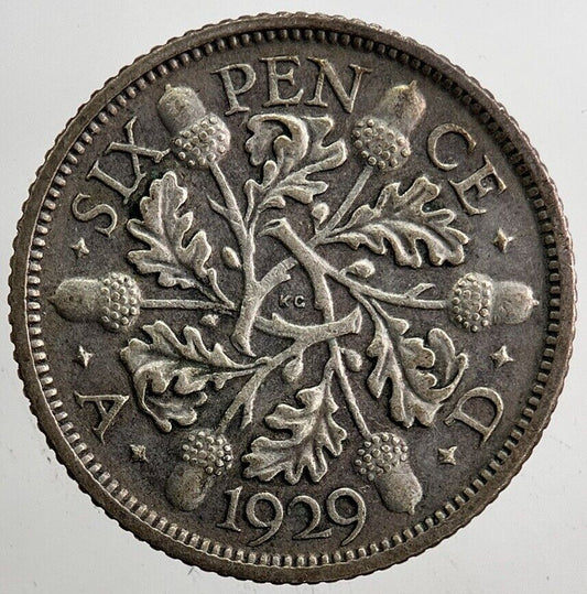 1929 George V Sixpence Silver Coin | Very High Grade | a5440