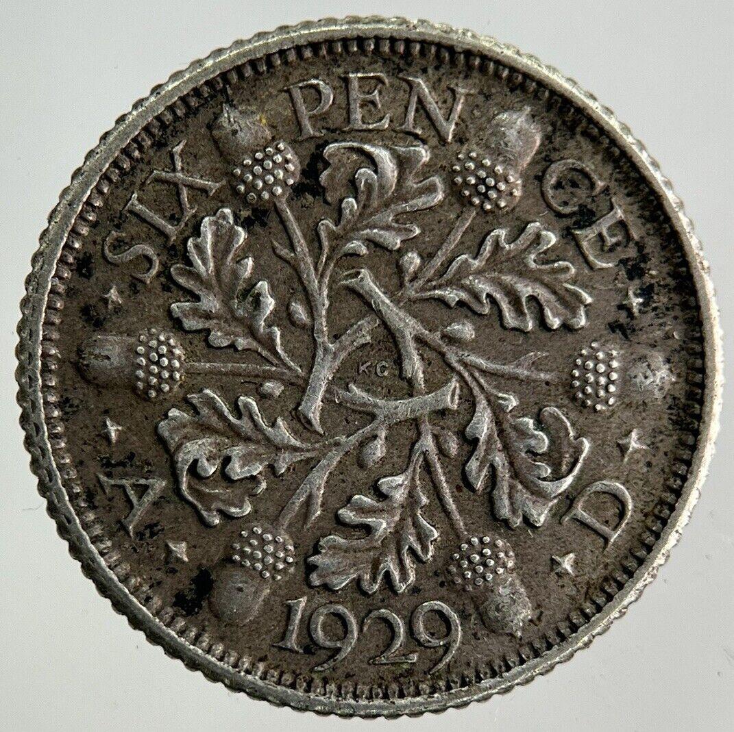 1929 George V Sixpence Silver Coin | Very High Grade