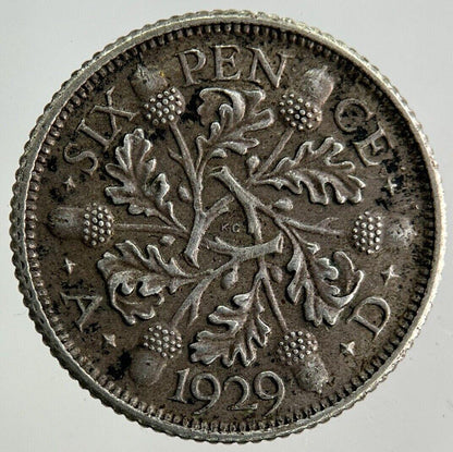 1929 George V Sixpence Silver Coin | Very High Grade