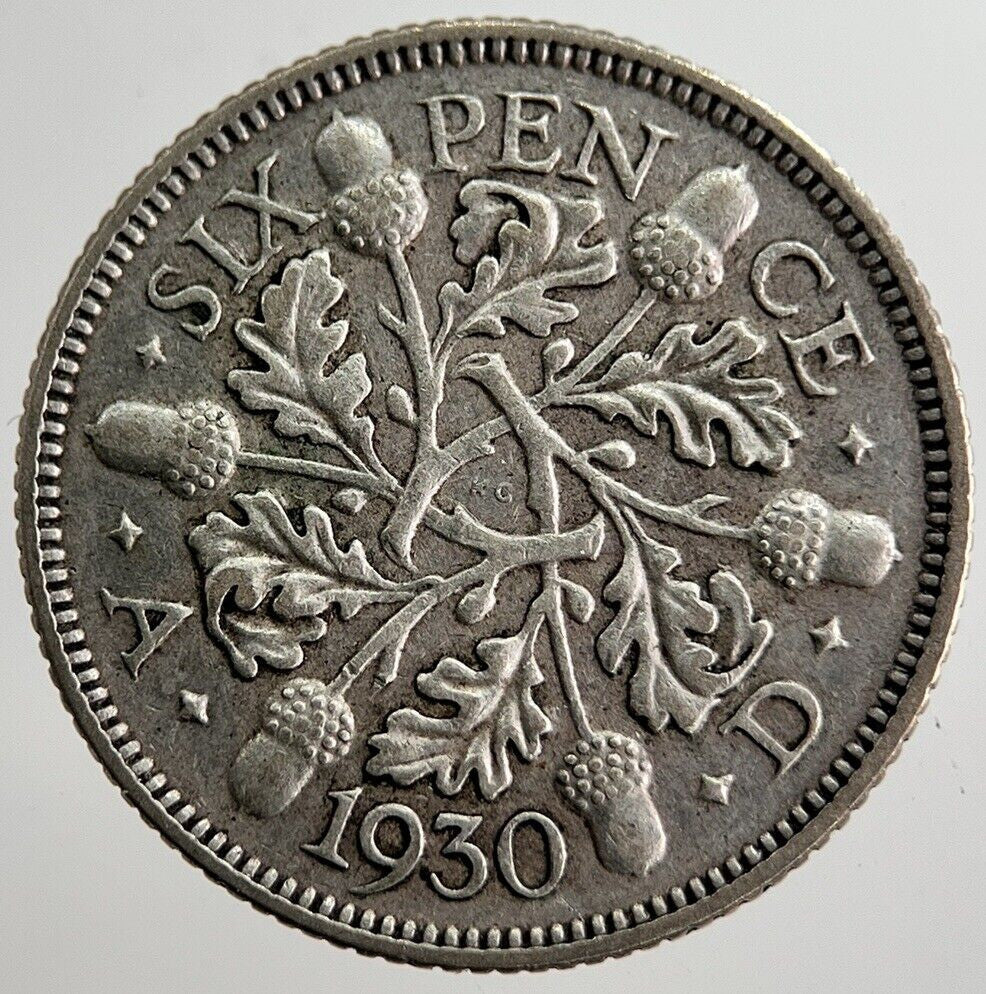 1930 George V Sixpence Silver Coin | Very High Grade | a8619