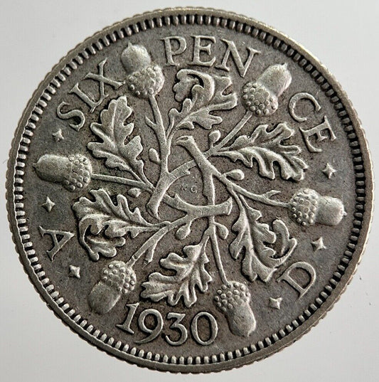 1930 George V Sixpence Silver Coin | Very High Grade | a8619