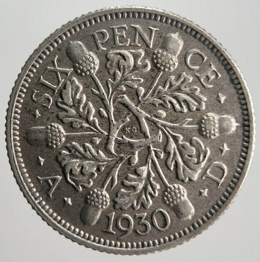 1930 George V Sixpence Silver Coin | Very High Grade | a4508