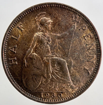 1930 George V Half-Penny Coin | Very High Grade