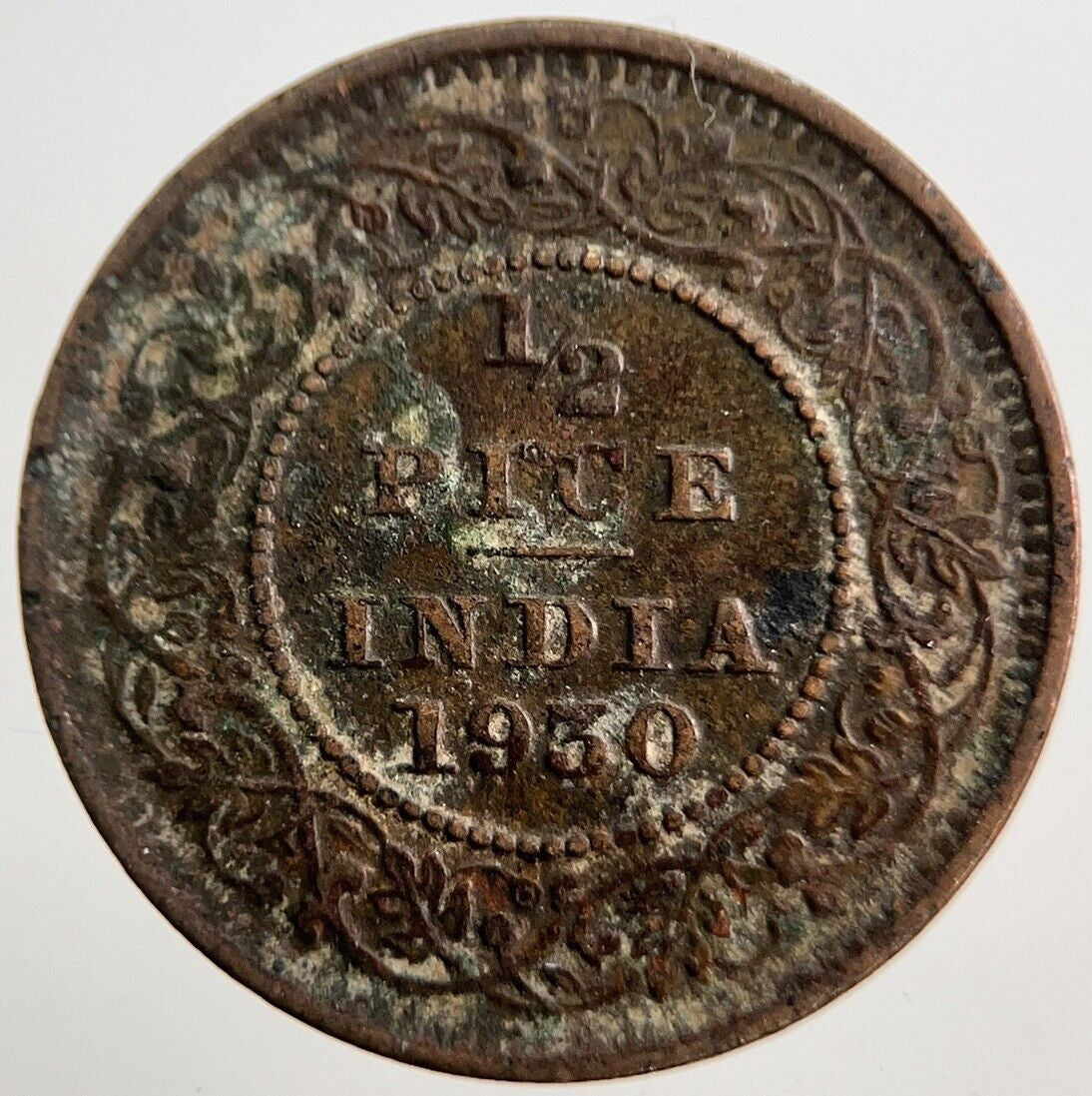 1930 India 1/2 Half Pice Coin | Collectable Grade | a1559