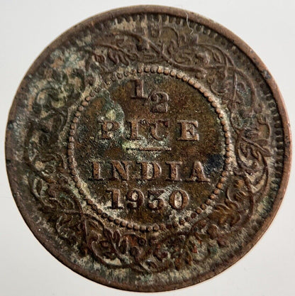 1930 India 1/2 Half Pice Coin | Collectable Grade | a1559