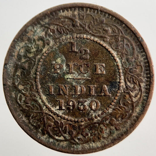 1930 India 1/2 Half Pice Coin | Collectable Grade | a1559