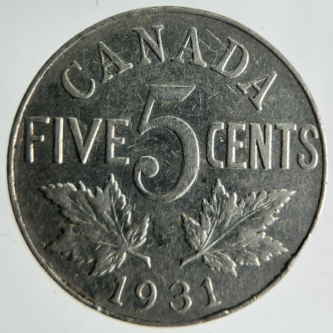 1931 Canada 5 Cents Coin | Fine Collectable Grade