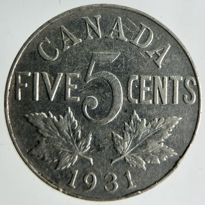 1931 Canada 5 Cents Coin | Fine Collectable Grade