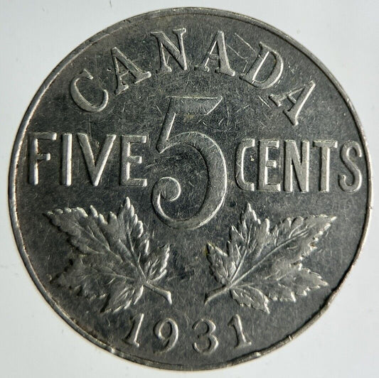 1931 Canada 5 Cents Coin | Fine Collectable Grade
