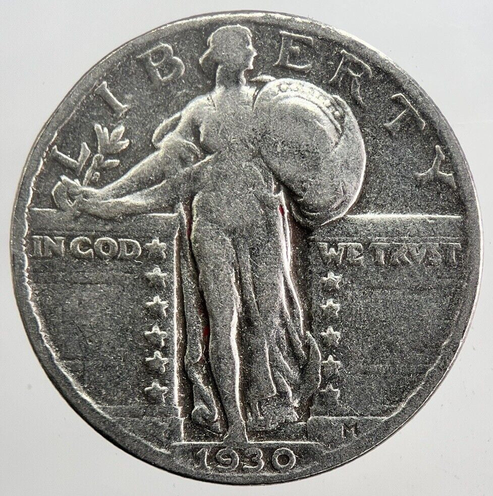 1930 US USA Standing Liberty Quarter Silver Coin | Collectable Grade | a5869