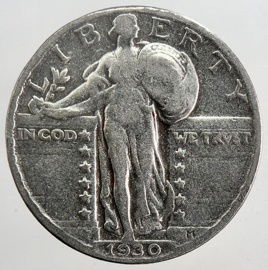 1930 US USA Standing Liberty Quarter Silver Coin | Collectable Grade | a5869